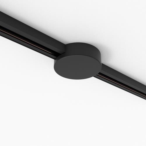 Kolejnicový systém kulatá stropní deska černá 1-fázová - Iconic